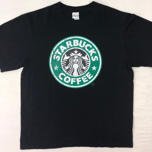 C Sport Tops - STARBUCKS T-Shirt Black Short Sleeve Size XL EUC